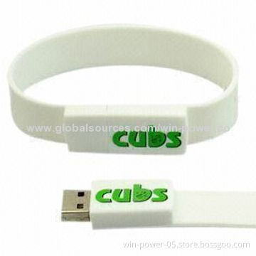 Promotional Bracelet USB Drive, Made of Silicone, Can be Printed Your Logos, USB2.0/3.0 Interface